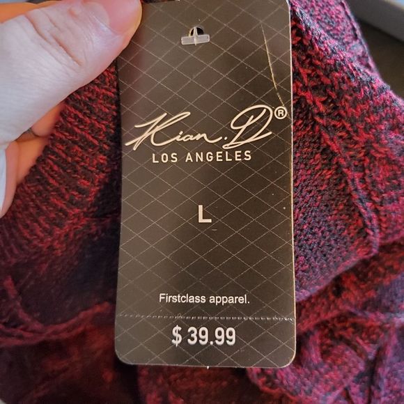 Kian D Los Angeles Maroon Knit Sweater Size Large - Picture 4 of 4